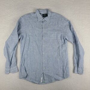 Rodd Gunn Dress Shirt Mens Large Blue Green Geometric Sports Fit‎ Button Up